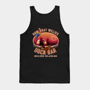 Row Boat Willies Dock Bar Millers Island Maryland Tank Top